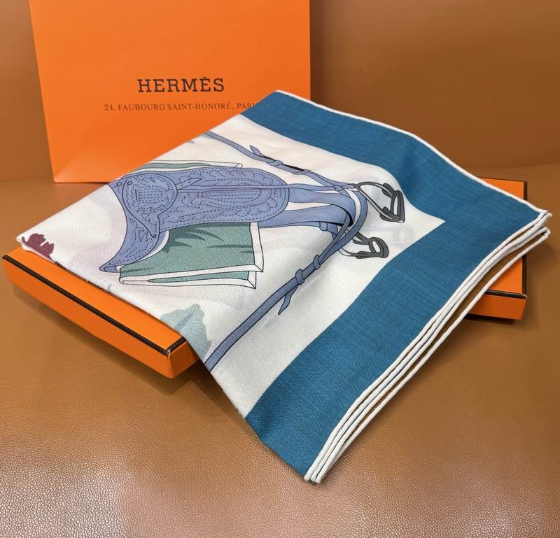 Hermes scarf 140X140cm 70%羊绒30%真丝 E062215